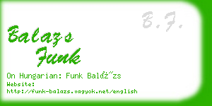 balazs funk business card